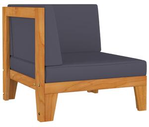VidaXL Modularna kutna sofa i tamnosivi jastuci masivno bagremovo drvo