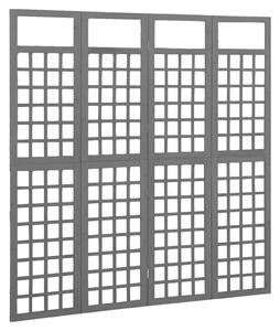 VidaXL Sobna pregrada / rešetka s 4 panela od jelovine 161x180 cm crna