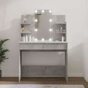 VidaXL Toaletni stolić s LED svjetlima siva boja betona 96x40x142 cm