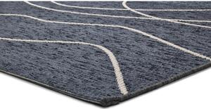 Tamno plavi vanjski tepih s udjelom pamuka Universal Doodle, 77 x 150 cm