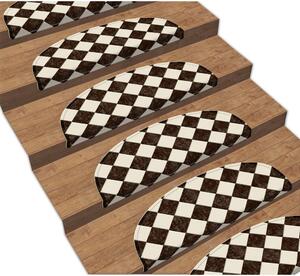 Set od 16 tepiha za stepenice Vitaus Chessboard, 20 x 65 cm