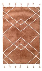 Smeđi ručno rađeni tepih od pamuka Nattiot Lassa, 135 x 190 cm