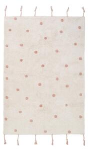 Bež-ružičasti ručno rađeni pamučni tepih Nattiot Numi, 100 x 150 cm