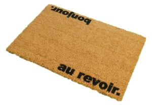 Otirač od prirodnog kokosovog vlakna Artsy Doormats Bonjour Au Revoir, 40 x 60 cm