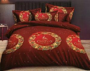 Prekrasna pamučna posteljina s božićnim natpisom 3 dijela: 1kom 200x220 + 2kom 70 cmx80