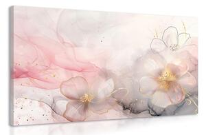 Slika elegantno cvijeće s daškom ružičasto-zlatne boje