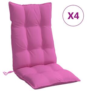 VidaXL Jastuci za stolicu s visokim naslonom 4 kom ružičasti tkanina