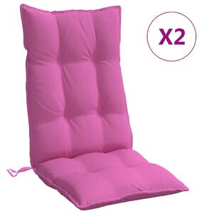 VidaXL Jastuci za stolicu s visokim naslonom 2 kom ružičasti tkanina