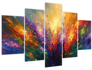 Slika - Apstrakcija cvijeća (150x105 cm)