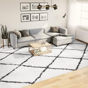 VidaXL Čupavi moderni tepih s visokim vlaknima krem-crni 300x400 cm