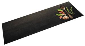 VidaXL Kuhinjski tepih perivi s uzorkom začina 45 x 150 cm baršunasti