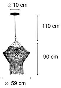 Country viseća svjetiljka macramé 90 cm - Struna