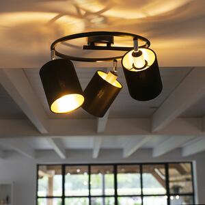 Moderna stropna svjetiljka crna s 3 svjetla - Lofty