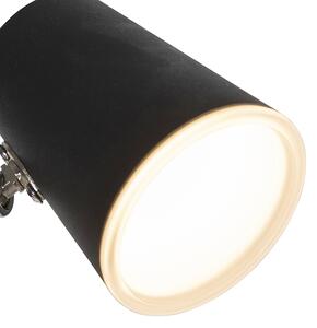 Moderna podna svjetiljka crna s 3 svjetla, uključujući LED zatamnjivanje - Coupe