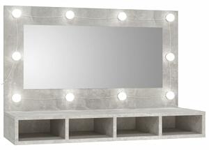 VidaXL Kupaonski ormarić s LED ogledalom boja betona 90 x 31,5 x 62 cm