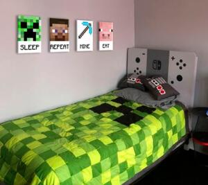Minecraft slike - Najbolji likovi na platnu - Eat, Sleep, Mine, Repeat ()