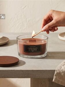 Sinsay - Mirisna svijeća s drvenim fitiljem Chocolate & Orange
