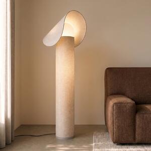 Lucande Sansibar LED podna lampa, bež, 110 cm, dimabilna, prigušiva, Bež, spavaća soba, Tkanina / tekstil