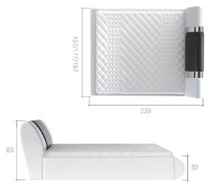 Zondo Bračni krevet 180 cm Fabio (bijela + crna) (s podnicom i prostorom za odlaganje). 1041679