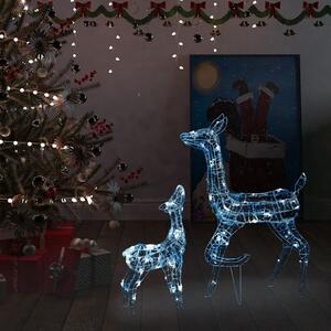 VidaXL Akrilna obitelj sobova božićni ukras 160 LED ledeno bijela