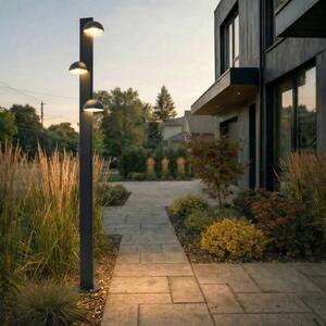 Lucande Velira vanjska LED svjetiljka, crna, 220 cm, s 3 kraka, Crno, Metal