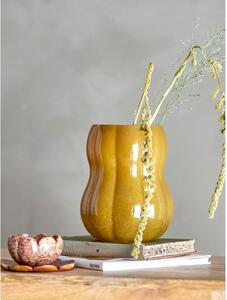 Smeđa staklena ručno izrađena vaza (visina 20 cm) Pumpkin – Bloomingville