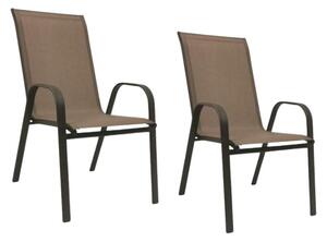 Set 2 vrtnih stolica TAVERNO smeđa/crna