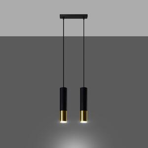 Visilica s metalnim sjenilom u crno-zlatnoj boji 30x6 cm Longbot - Nice Lamps