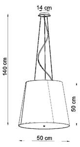 Crna viseća svjetiljka sa staklenim sjenilom ø 50 cm Tresco - Nice Lamps