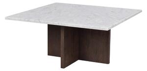 Bijelo-smeđi mramorni stolić za kavu 90x90 cm Brooksville - Rowico