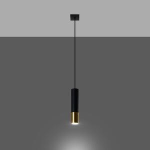 Visilica s metalnim sjenilom u crno-zlatnoj boji 8x8 cm Longbot - Nice Lamps