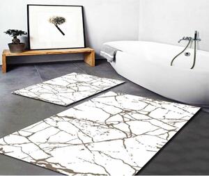 Bijele/smeđe kupaonske prostirke u setu 2 kom 60x100 cm Marble – Mila Home