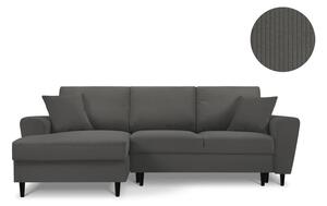 Tamno siva kutna sofa od samta Kooko Home Jazz, lijevi kut