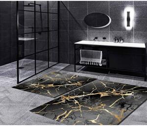 Crne/u zlatnoj boji kupaonske prostirke u setu 2 kom 60x100 cm Marble – Mila Home