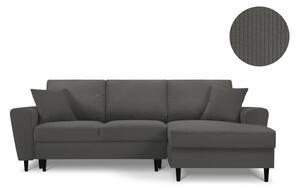 Tamno siva kutna sofa od samta Kooko Home Jazz, desni kut