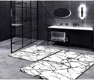 Bijele/crne kupaonske prostirke u setu 2 kom 60x100 cm Marble – Mila Home