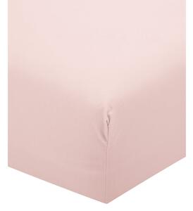 Ružičasta plahta od pamučnog perkala Pamuk radi, 160 x 200 cm