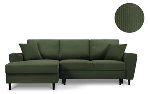 Zelena kutna sofa od samta Kooko Home Jazz, lijevi kut