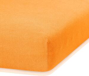 Narančasta elastična plahta za bračni krevet AmeliaHome Ruby Siesta, 200/220 x 200 cm
