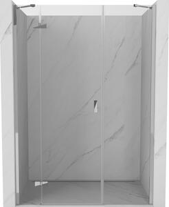 Mexen Mist-H lijeva zakrilna tuš vrata 125 cm, prozirna, krom - 8A5-125-001-01-00-L