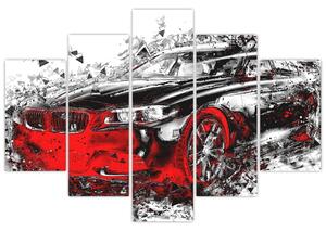 Slika - Naslikani automobil u akciji (150x105 cm)