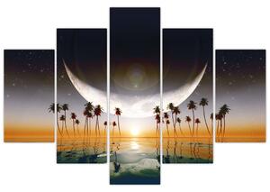 Slika - Mjesec iznad palmi (150x105 cm)