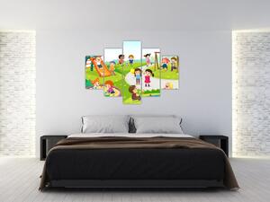 Slika dječje zabave u pješčaniku (150x105 cm)