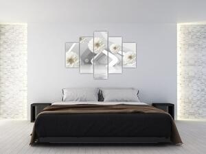 Apstraktna slika s bijelim cvjetovima (150x105 cm)
