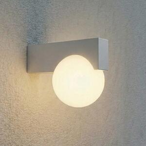 Lucande Vijon vanjska zidna LED svjetiljka, svijetlosiva, CCT, IP44, Sivo, Aluminij