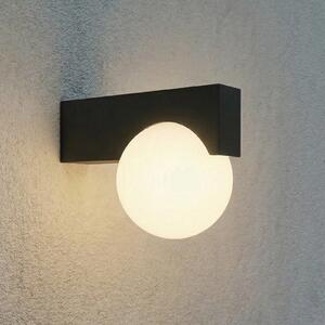 Lucande Vijon vanjska zidna LED svjetiljka, crna, CCT, IP44, Crno, Aluminij