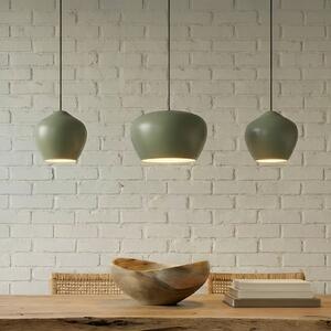 Lucande Viseća lampa Malisa, zelena, 3 žarulje, metalna, dužina 90 cm, prigušiva, Zelena, Dnevni boravak/blagovaonica, Metal