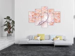 Slika koraljnih cvijetova stabla - apstrakcija (150x105 cm)