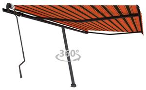 VidaXL Samostojeća tenda ručno uvlačenje 400 x 300 cm narančasto-smeđa