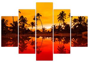 Slika - Zalazak sunca nad resortom (150x105 cm)
